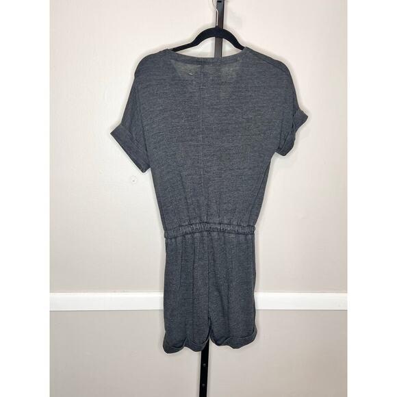 Chaser Newport Romper Washed Charcoal Short Sleeve Zip Front Romper Size S NWT - Picture 5 of 7